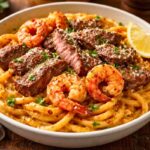 Calabrian Steak and Shrimp Bucatini Recipe