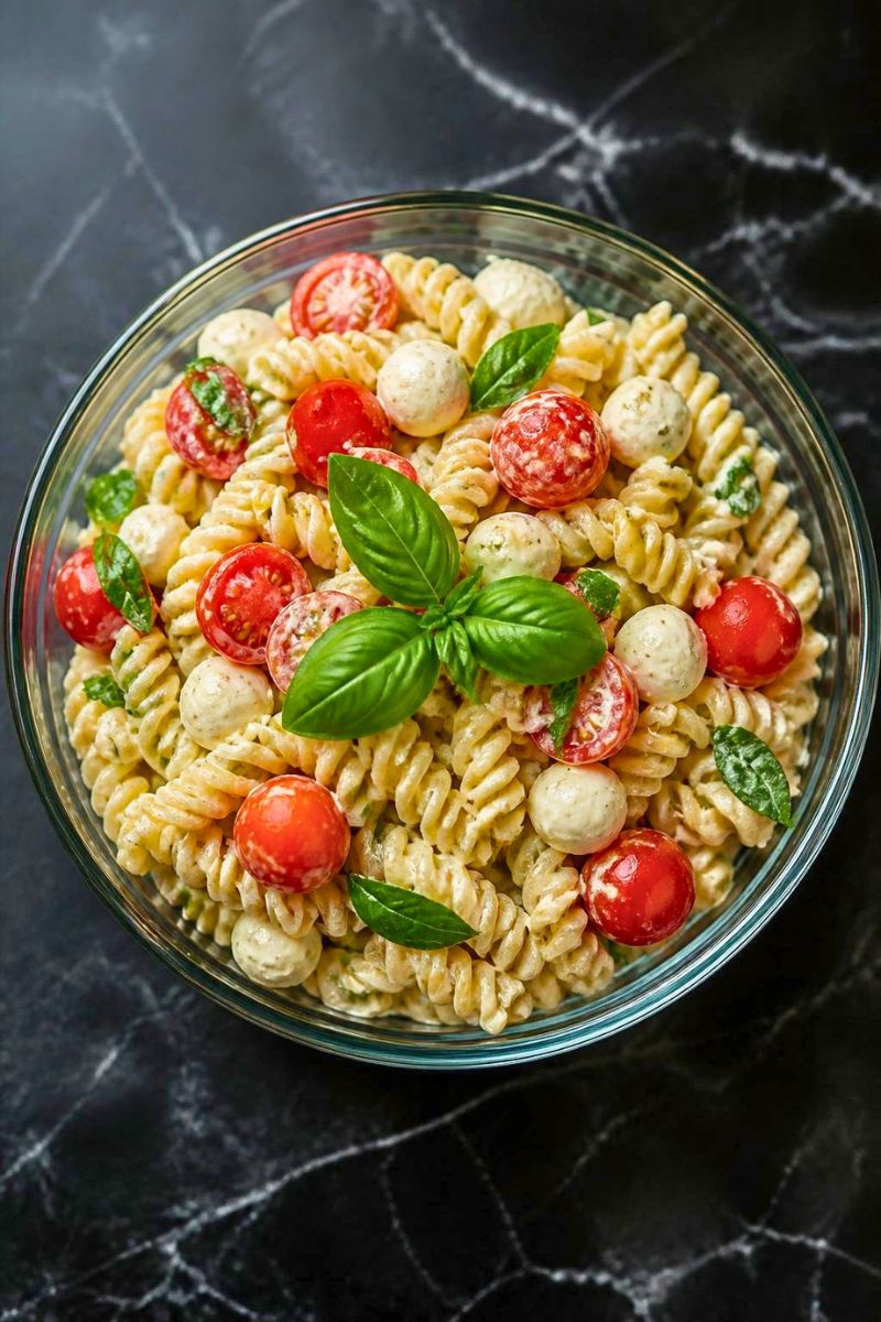 Creamy Caprese Pasta Salad Recipe